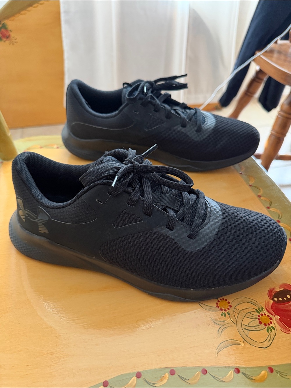 Under Armour Black Women's Athletic Charged Mesh Lace-Up Sneakers